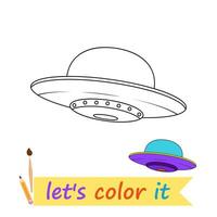 illustration Trace and color a picture of a UFO suitable for a children's coloring book vector