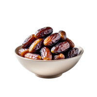 Dates palm on a plate on isolated background. png