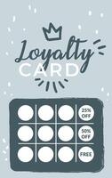 Modern Loyalty Card with Crown Motif vector