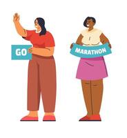 Supportive Crowd Marathon Sign vector