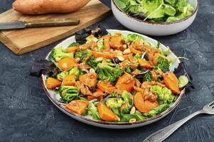 Roasted Vegetable Salad with Nut Butter. photo