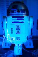 February 23, 2024. Belarus, Minsk. Shop windows. The robot from star wars r2d2 photo