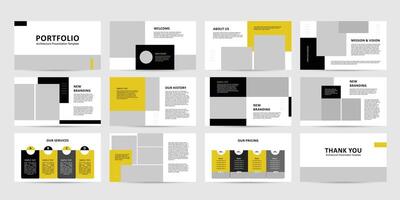architecture portfolio interior presentation template. portfolio presentation template vector