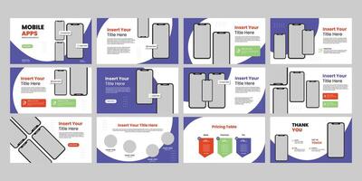mobile app presentation slide design template. app presentation template vector