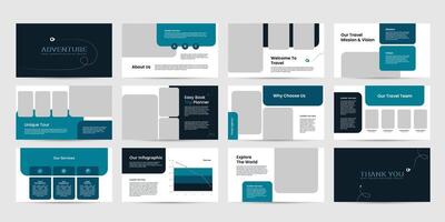 travel and tourism powerpoint slides presentation template. travel presentation layout design premium style vector