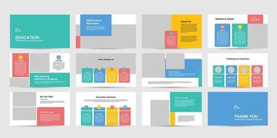 education presentation powerpoint design slide template vector