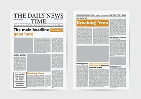daily newspaper design graphical layout template vector