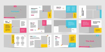 animals powerpoint presentation design template vector