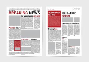 newspaper design template with breaking news vector