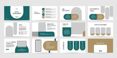 hotel and resorts presentation design template, travel and resorts powerpoint slides presentation layout vector