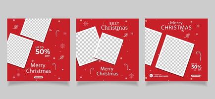 christmas sale social media post template square web banner design vector