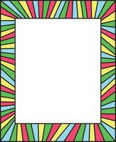 Colorful mosaic photo frame or border. Empty space for text or picture. Light blue, red, green and yellow colors. vector