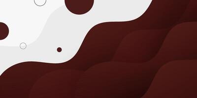 Dynamic brown textured banner background design in 3D wave style with dark color. vector