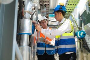 Engineers and technicians Inspect the completed air conditioning and water systems to continue verifying their functionality. photo