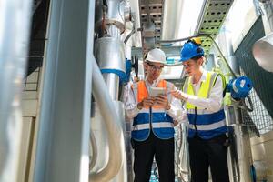 Engineers and technicians Inspect the completed air conditioning and water systems to continue verifying their functionality. photo