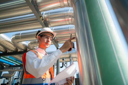 Engineers inspect the completed air conditioning and water systems to continue verifying their functionality. photo