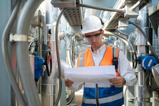 Engineers inspect the completed air conditioning and water systems to continue verifying their functionality. photo