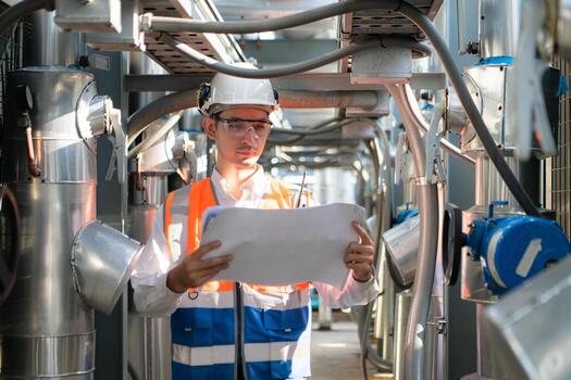 Engineers inspect the completed air conditioning and water systems to continue verifying their functionality. photo
