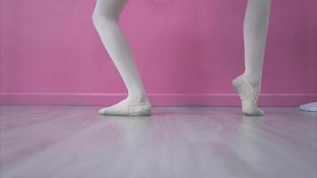 The rhythm of the legs and feet of ballet student practices ballet dancing photo