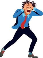 A cartoon man in a suit and tie is running vector