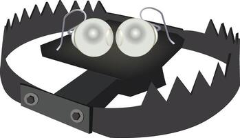 A cartoon dog with two eyes and a black collar vector