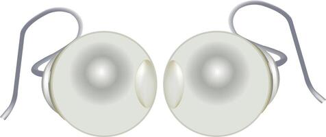 Two white circular objects with a white background vector