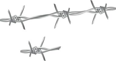 Metallic barbed wire segments symbolize security, danger, and restricted areas vector