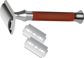 A razor and two blades on a white background vector