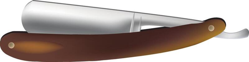 A knife with a brown handle and a white handle vector