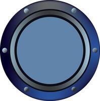A blue porthole on a white background vector