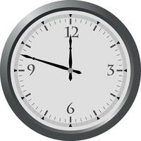A clock is shown on a white background vector