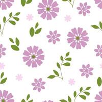 Seamless, spring patern with lilac flowers on a white background vector