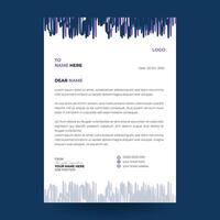 Clean Minimalist corporate letterhead template design with bloue color vector