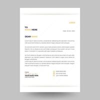 Clean Minimalist corporate letterhead design template with yellow color vector