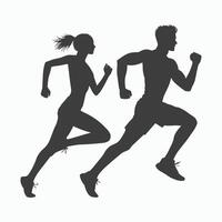 Runner Silhouette Sprinters. Jogging on a white background vector