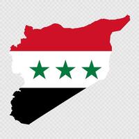 New Syria flag in silhouette map. illustration. vector