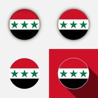 Set of circle different flags of Syria. illustration. vector