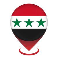 Map pointer with Syria flag inside. illustration. vector