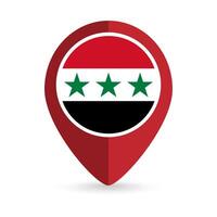 Map pointer with Syria flag inside. illustration. vector