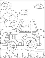 Tractor coloring pages for kids coloring book vector