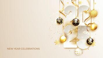 2025 Happy New Year background Banner with numbers date 2025 vector
