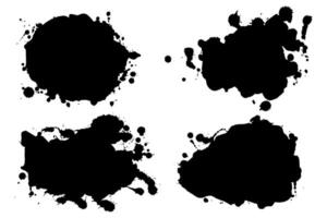 Ink Splash Silhouettes with Spray Blots and Paint Drops. Abstract grunge effect for banners, ad, website, posters vector