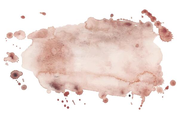 Watercolor Brown Splash Texture with Bold Ink Drops and Splatters, Horizontal Rectangular Shape of Ink Paint