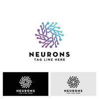 abstract Neuron logo or nerve cell logo design inspiration or circuit line dot symbol connecting, molecule neuron logo. clinic logoWeb vector