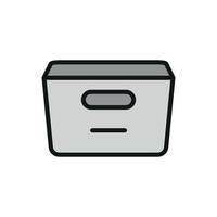 Modern graphic portraying a simple container box icon design concept vector