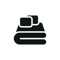 Bed sheet with pillow design expressed through a simple and modern icon graphic concept vector