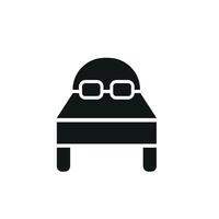 Bed design expressed through a simple and modern icon graphic concept vector