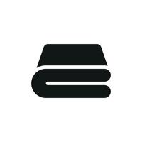 Graphic showcasing a bed sheet with pillow icon in a modern and simple design concept vector
