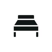 Graphic showcasing a bed icon in a simple and modern design concept vector