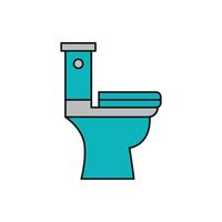 Toilet bowl icon graphic expressing a simple modern design concept vector